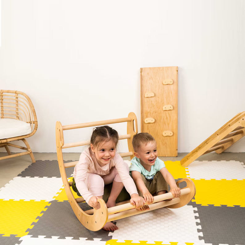 Climbing Triangle and Arch for Toddlers - Foldable, Montessori Inspired, Rocking Climber, Gift for Children
